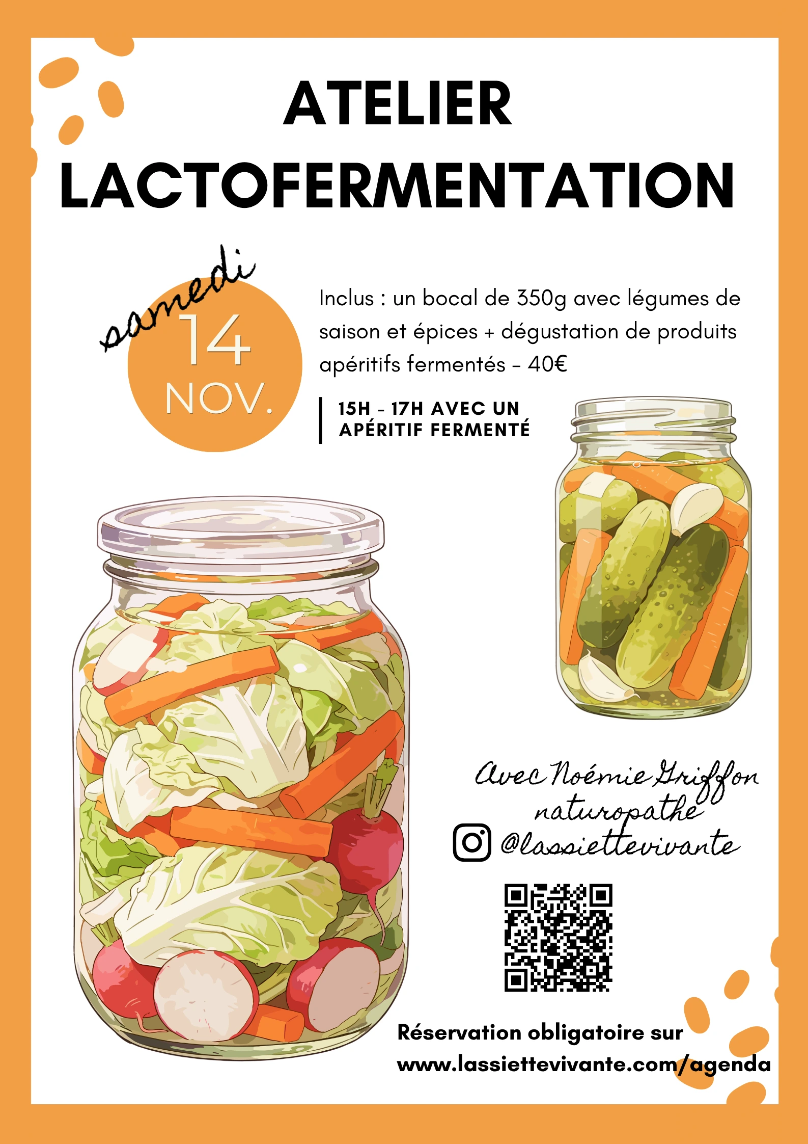 Bocal de légumes lacto-fermentés, atelier lactofermentation conservation naturelle des legumes Pau